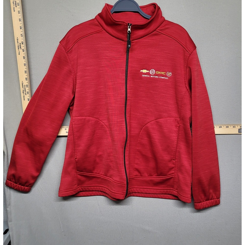 General Motors GMC Chevrolet Buick Full Zip Red Fleece Jacket Mens XL USA
